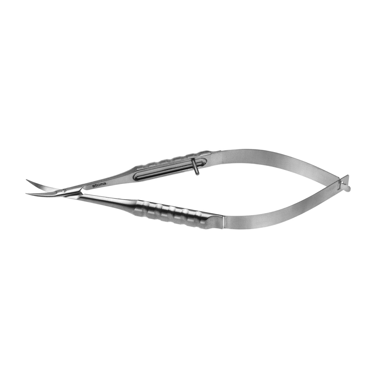 STOMA Micro-scissors, Mini-Gomel, toothed, curved, 11cm from Quintess Denta