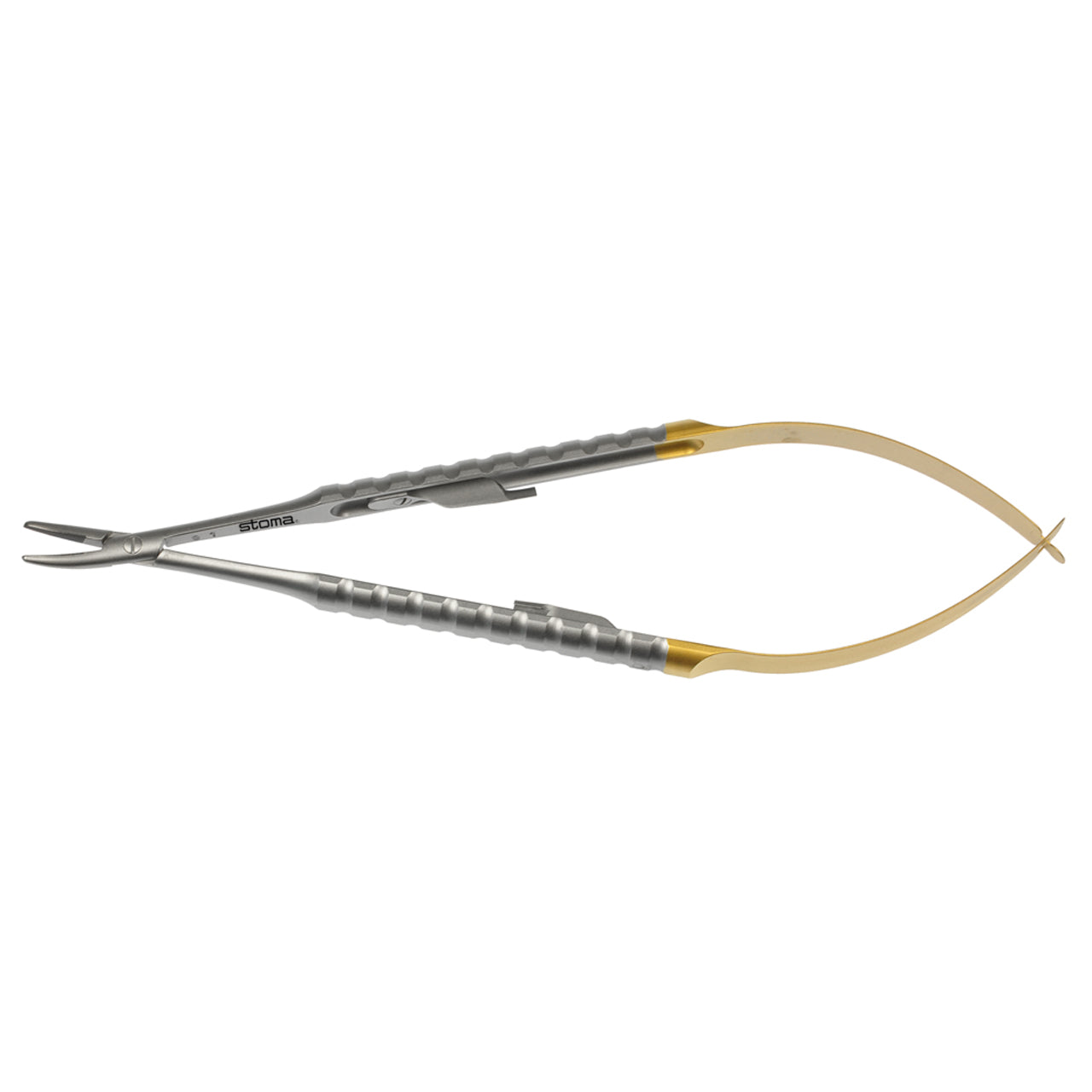 STOMA Needle holder, Barraquer, TC, 1,2mm, curved, 15cm from Quintess Denta