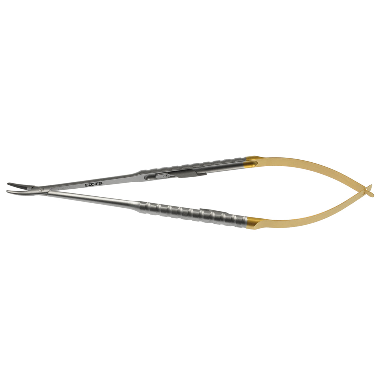 STOMA Needle holder, Barraquer, TC,1,2mm, curved, 18cm from Quintess Denta