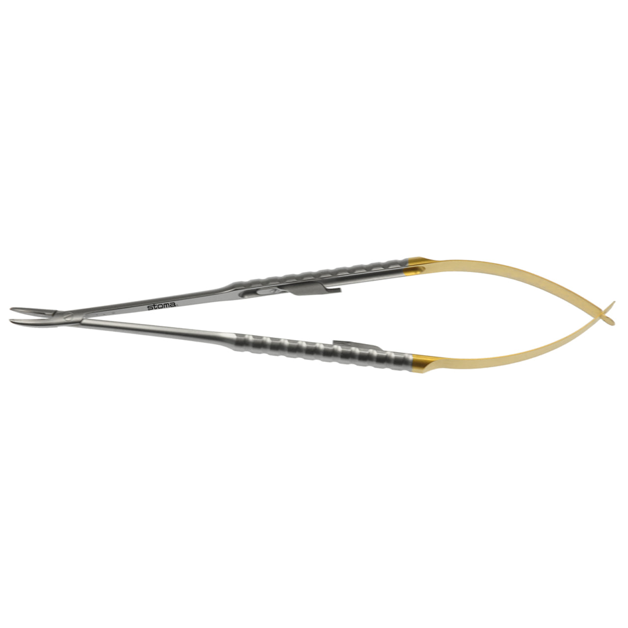 STOMA Micro-Needle holder, Barraquer, TC, 0,8mm, curved, 18cm from Quintess Denta