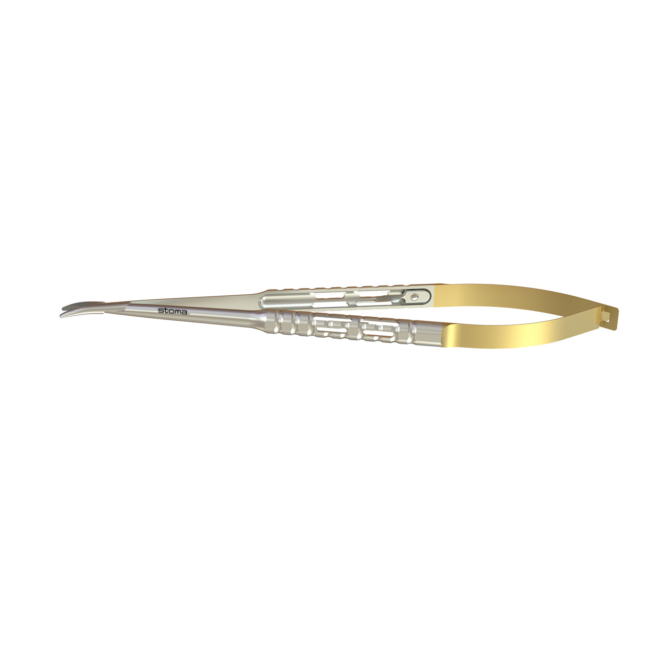 STOMA Micro-Needle holder, Barraquer, TC, 0,8mm, curved, 18cm, hy-light from Quintess Denta