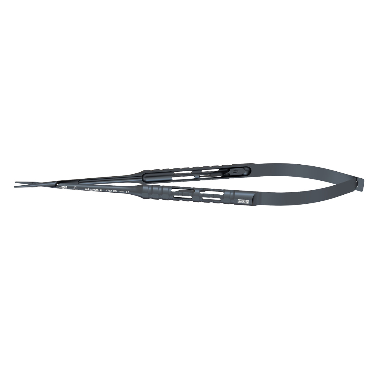 STOMA Micro-needle-holder, Zucchelli, diam., ultra fine, 0,5mm, straight, 18cm, hy-light dark from Quintess Denta