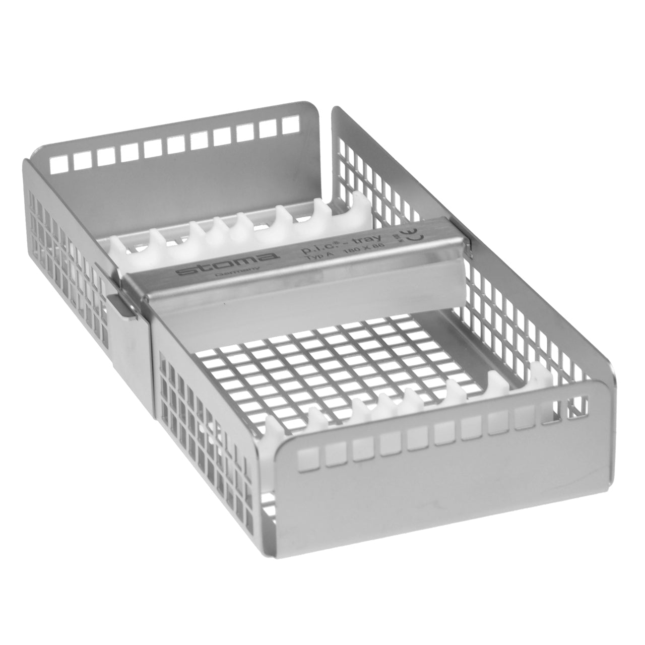 STOMA p.i.c.-tray, 180x86x30mm, with 2teflon racks and holder, for 8 instr. from Quintess Denta