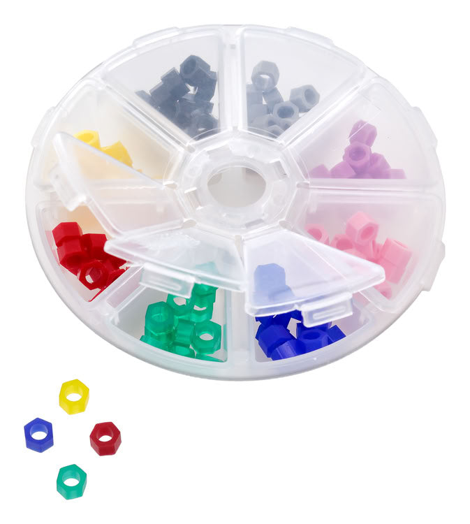 SILICON RINGS HEXAGONAL BOX 8 COLORS