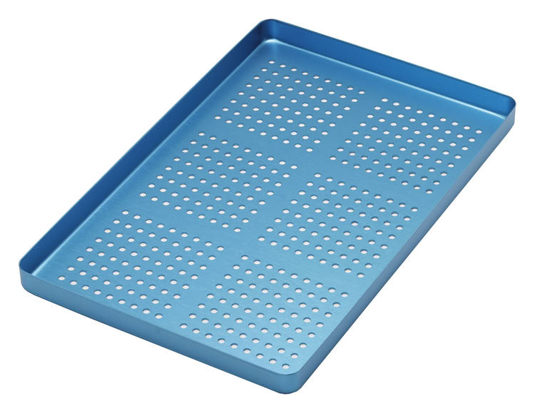 TRAY PERFORATED ALUMINIUM BLUE