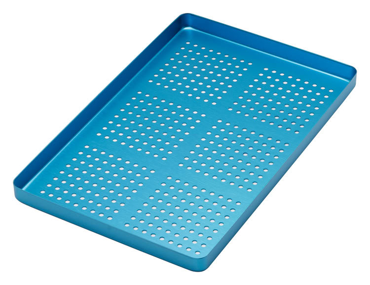 TRAY PERFORATED ALUMINIUM BLUE