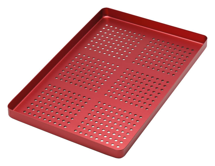 TRAY PERFORATED ALUMINIUM RED