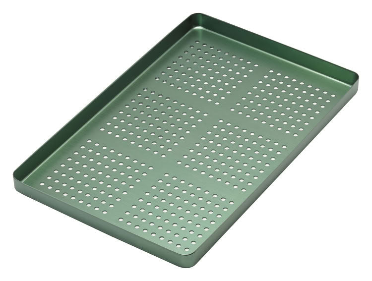 TRAY PERFORATED ALUMINIUM GREEN