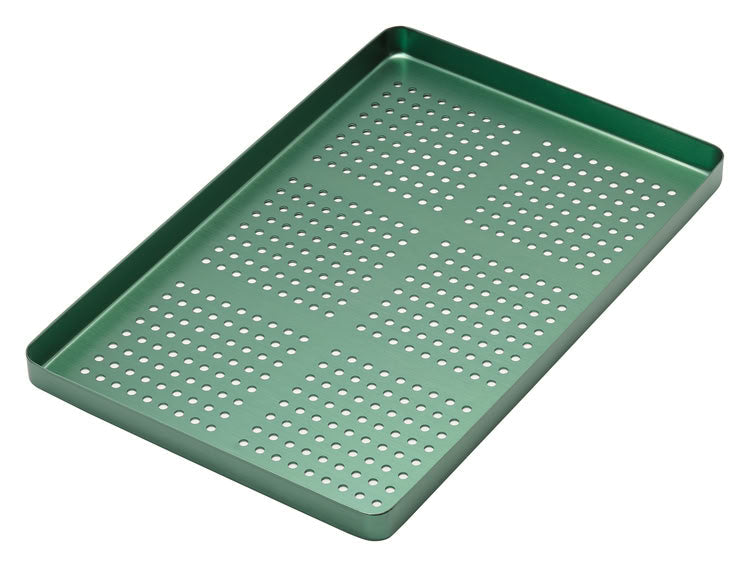 TRAY PERFORATED ALUMINIUM GREEN