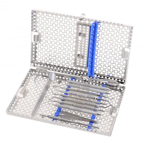 Hu-friedy_Infinity Series 12 Instrument Container Cassette, Blue (with accessory area)_Quintess-Denta