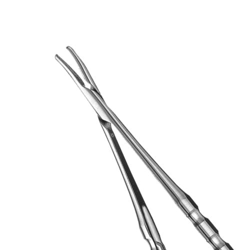 Hu-friedy_Microsurgical Curved Castro Needle Holder, Diamond Dusted, 18 cm (7")_Quintess-Denta