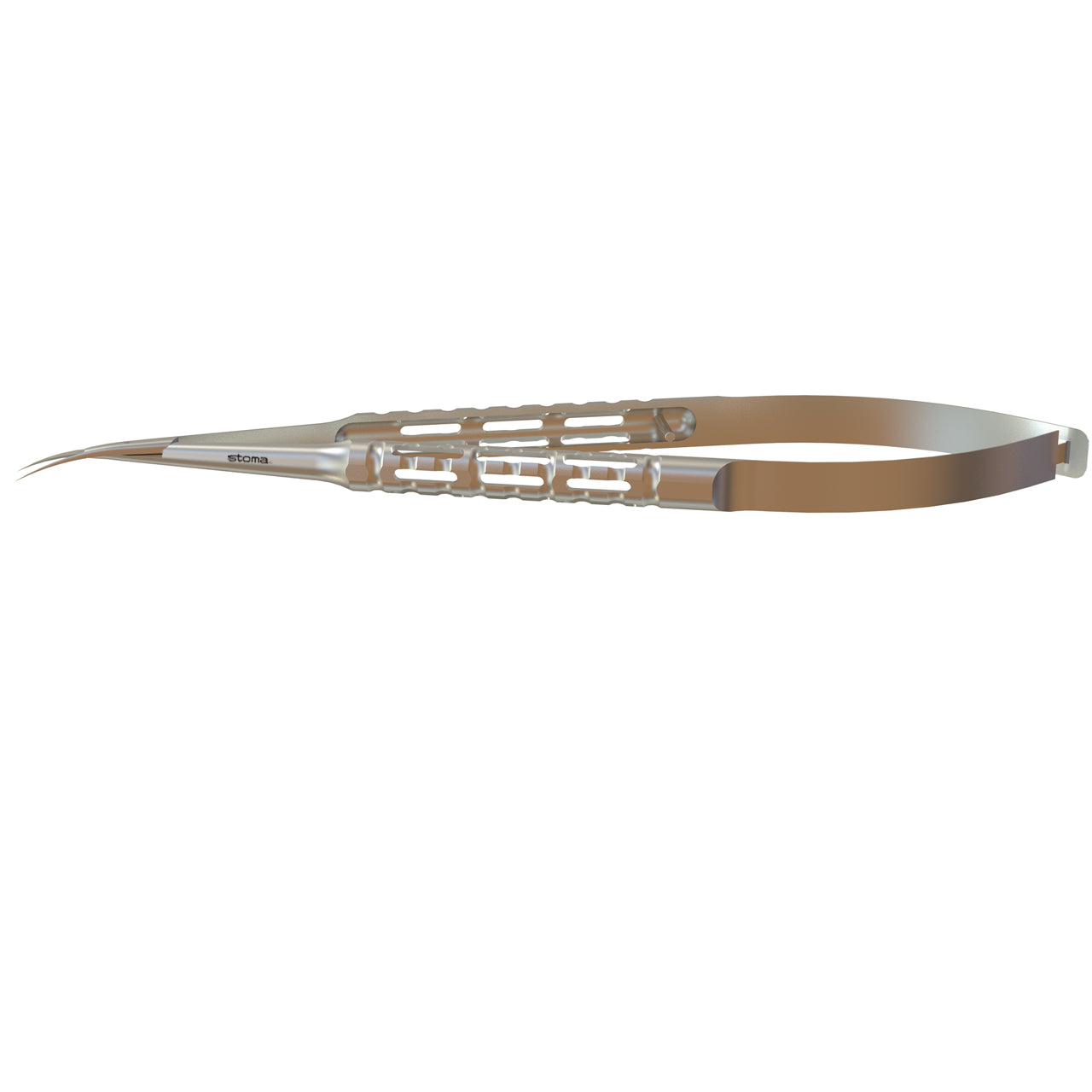 STOMA Micro-Scissors, Gomel, toothed, curved, 16cm, hy-light from Quintess Denta
