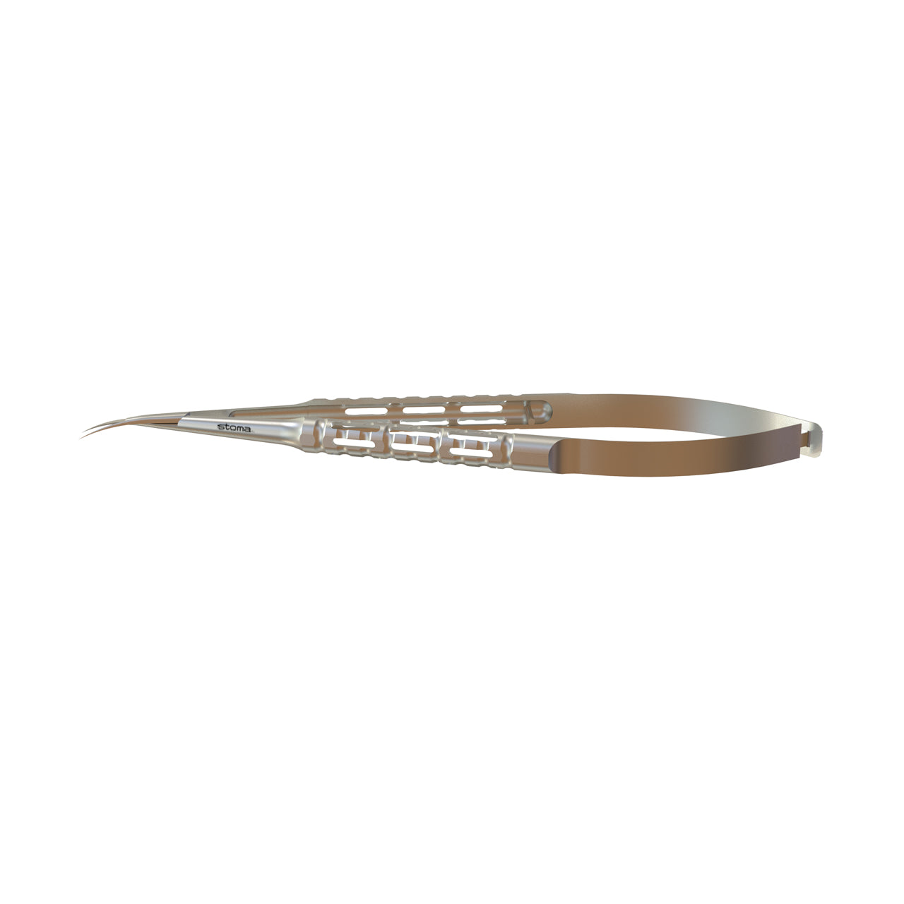 STOMA Micro-Scissors, Zucchelli, toothed, curved, superfine, 16cm, hy-light from Quintess Denta