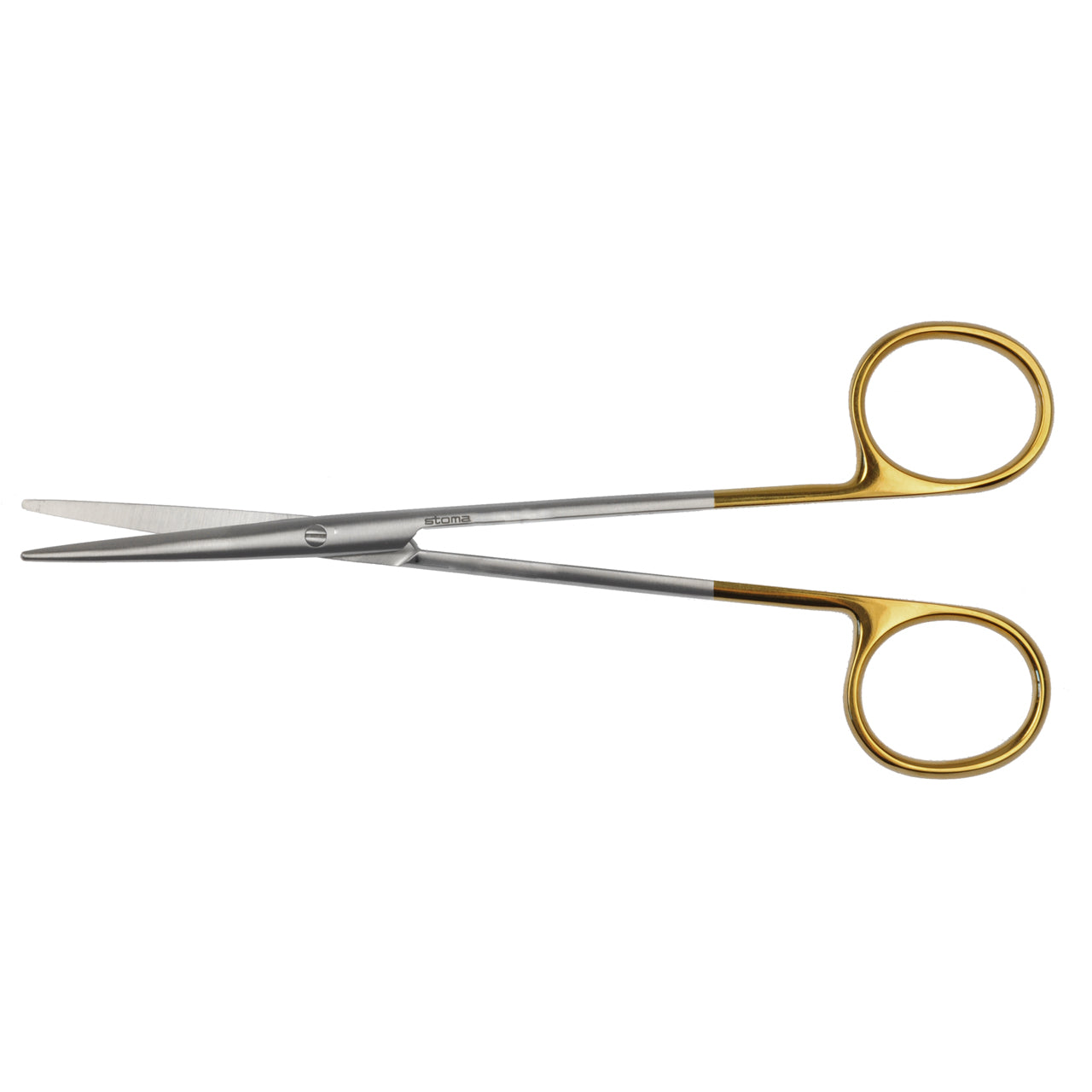 STOMA Scissors, Metzenbaum-Fino, TC, bl/bl, curved, 14cm from Quintess Denta