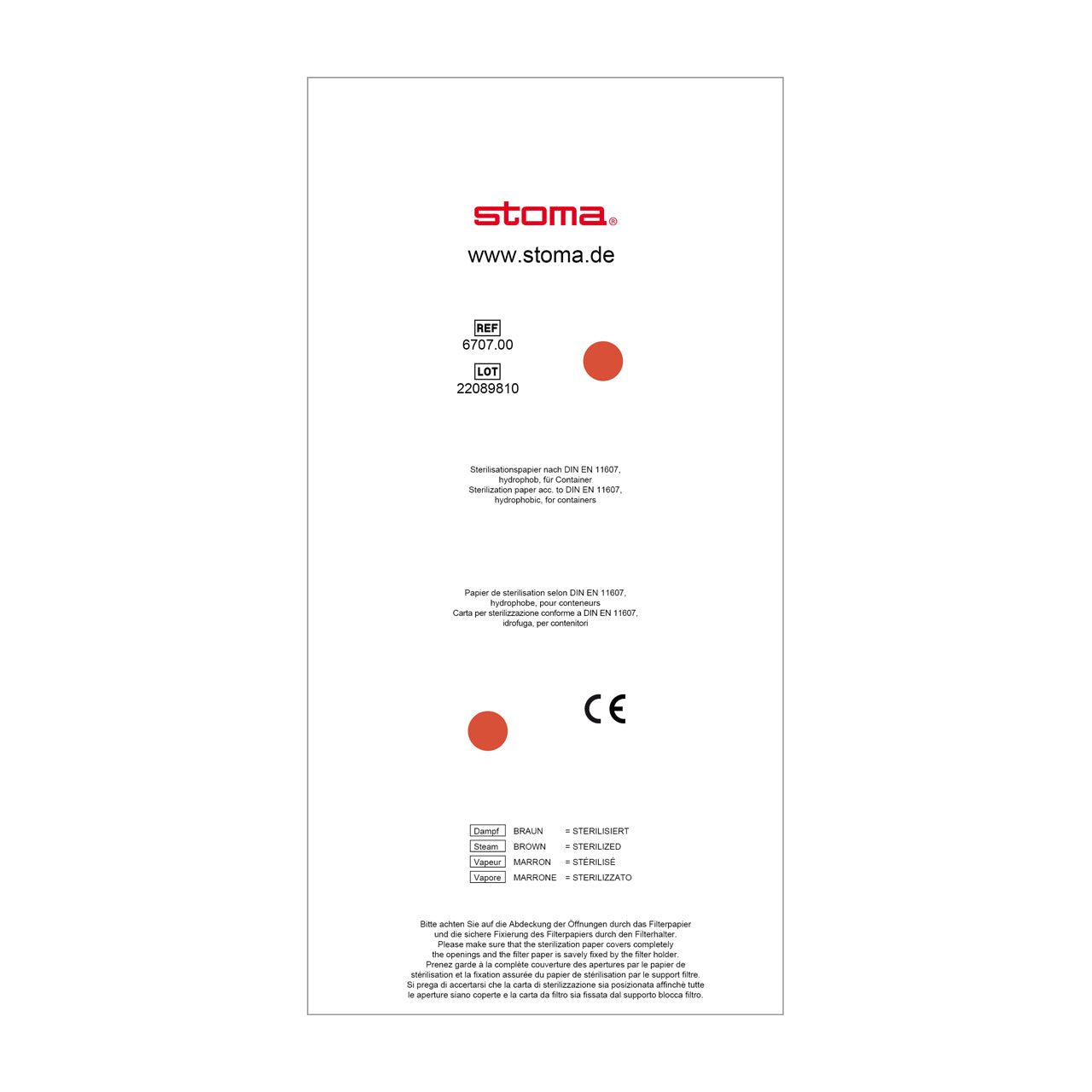 STOMA Single-use paper filters, forcontainer, 121x240mm, 100 pcs. from Quintess Denta